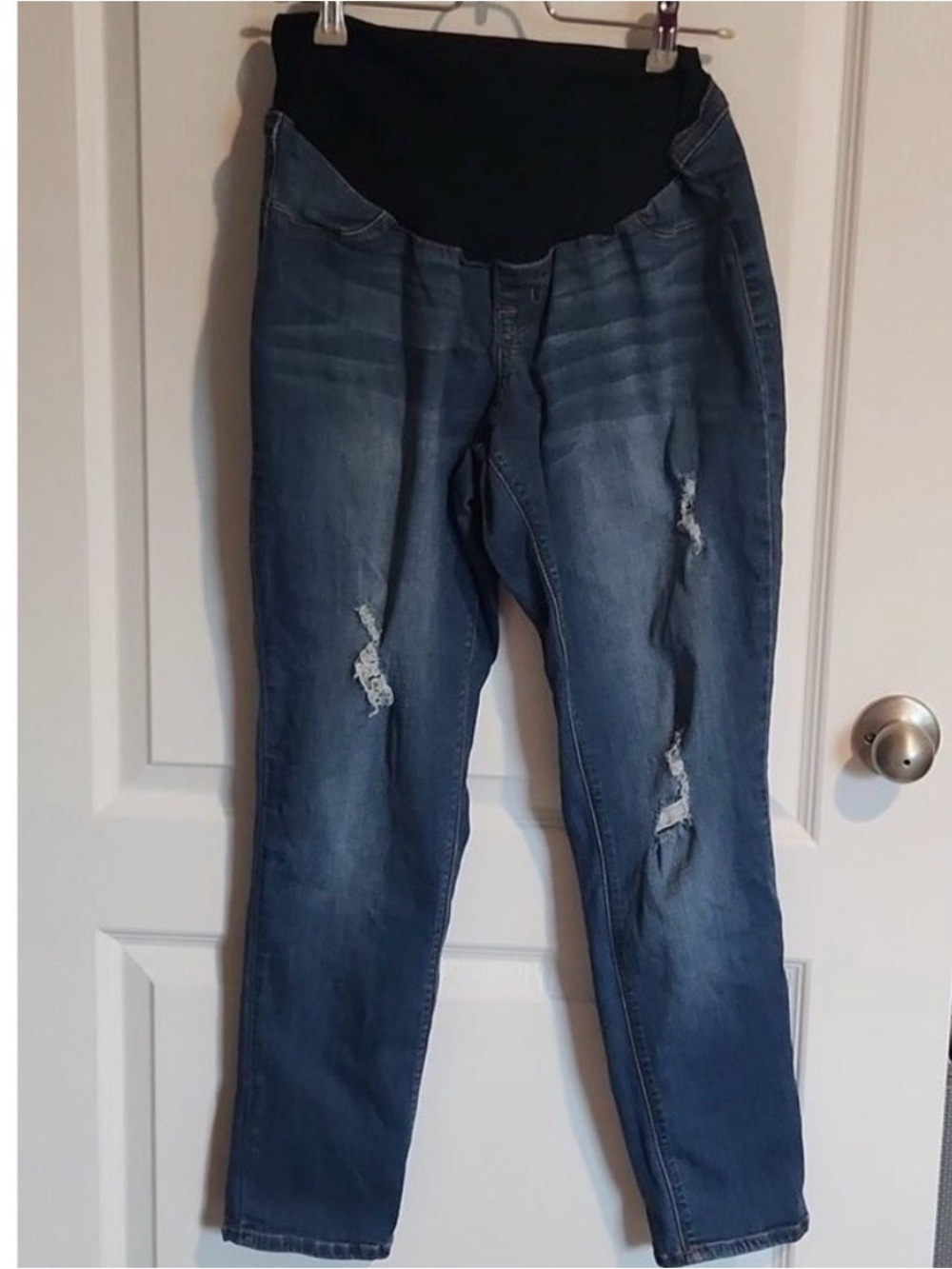 1822 Denim‎ Maternity Skinny Jeans Size XL 14-16 Stretch Cotton Blend Distressed